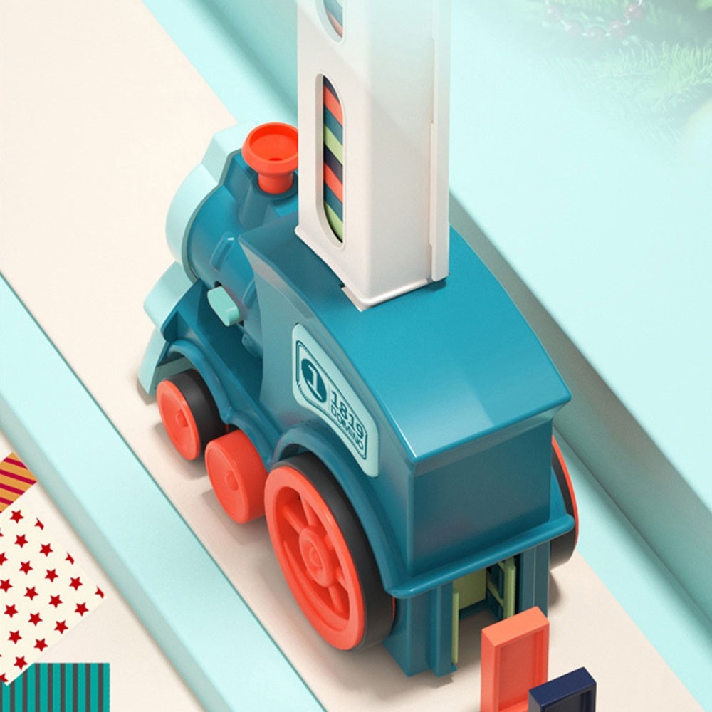 Elektrický vláček na domino 60 ks se světlem a zvukem