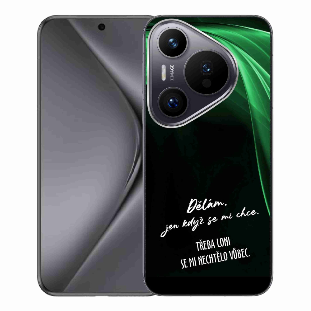 Gelový kryt mmCase na Huawei Pura 70 Pro - vtipný text 12 černé pozadí