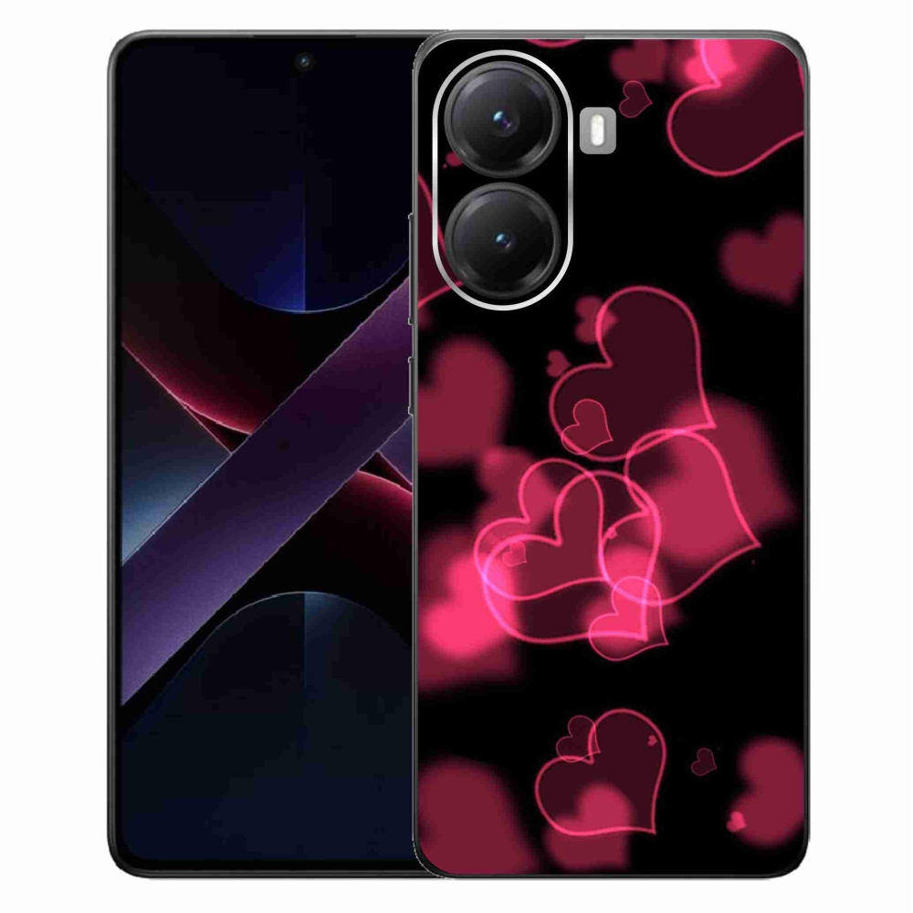 Gelový kryt mmCase na Xiaomi Poco X7 Pro 5G - červená srdíčka