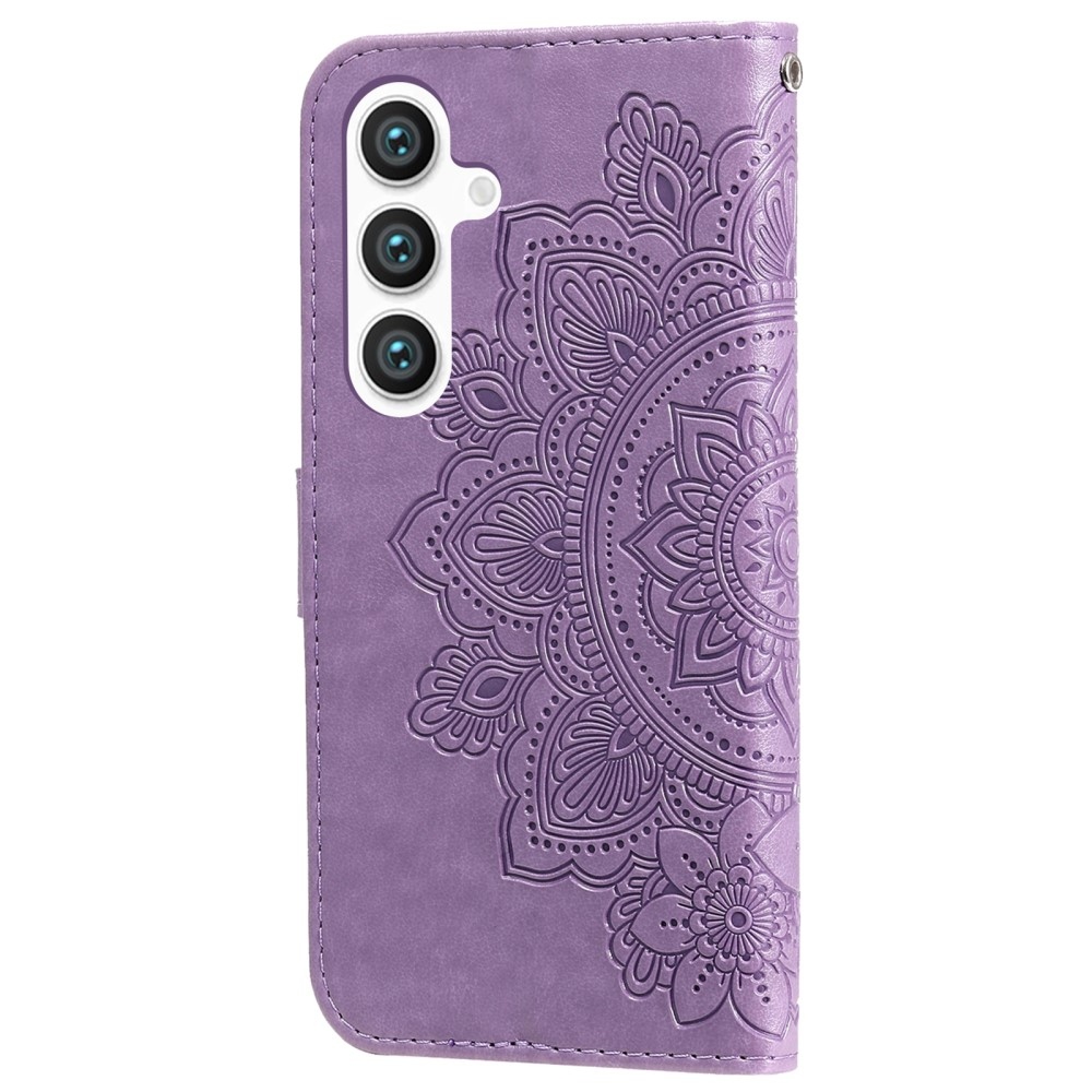 Floral knížkové pouzdro na Samsung Galaxy S25+ - fialové