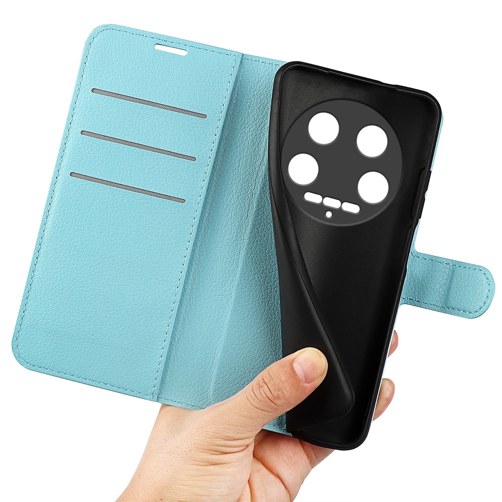 Litchi knížkové pouzdro na Xiaomi 14 Ultra - modré