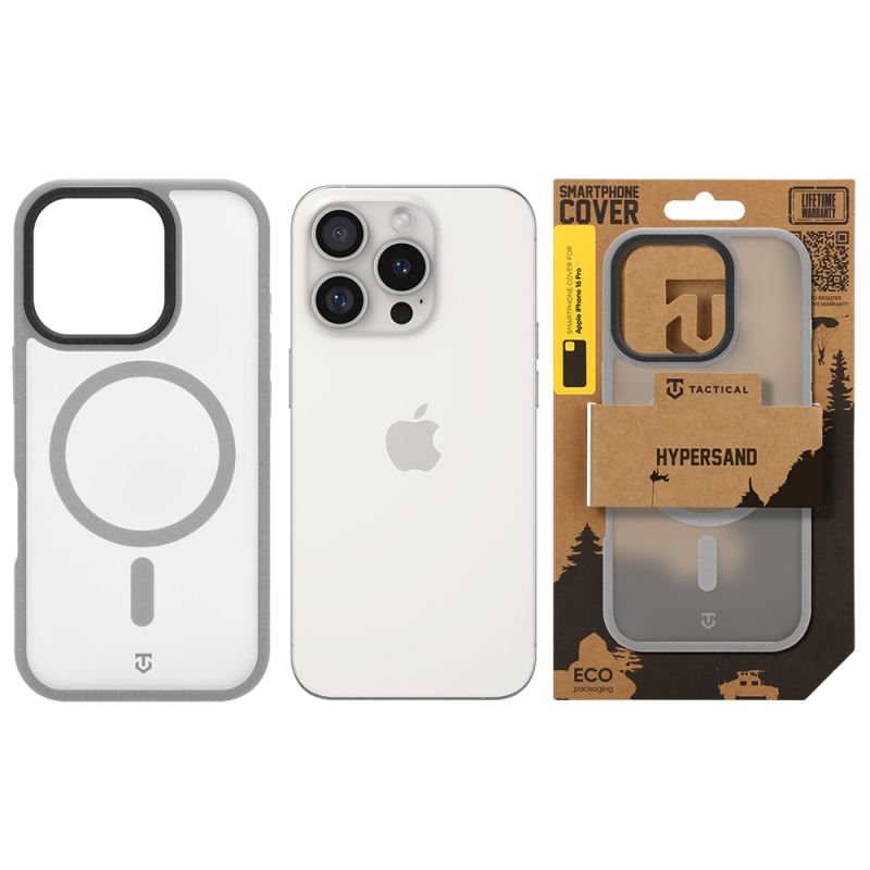 Tactical MagForce Hypersand Kryt pro Apple iPhone 16 Pro Light Grey