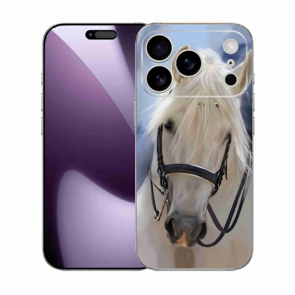 Gelový kryt mmCase na iPhone 17 Pro - bílý kůň