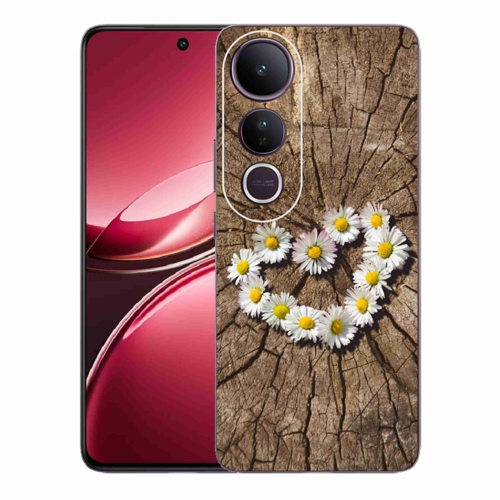 Gelový kryt mmCase na Vivo V50 Lite 4G/5G - srdce z kopretin