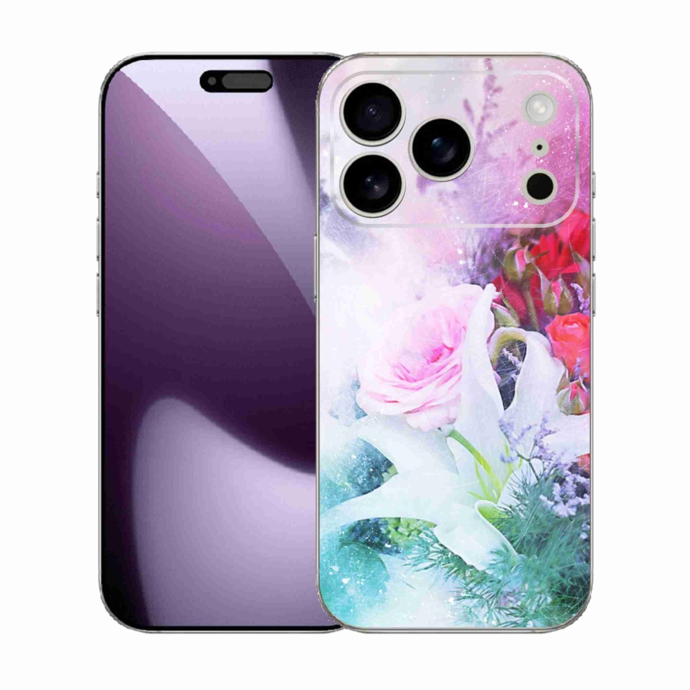 Gelový kryt mmCase na iPhone 17 Pro - květiny 4