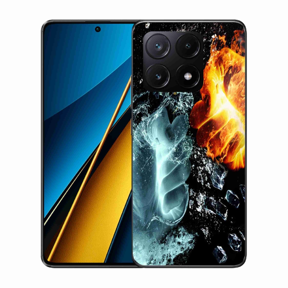 Gelový kryt mmCase na Xiaomi Poco X6 Pro 5G - voda a oheň