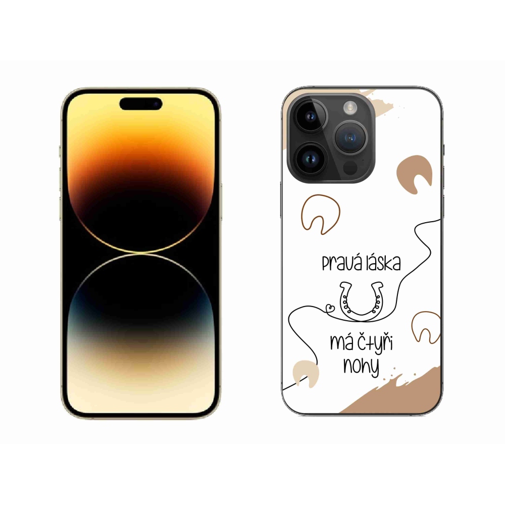 Gelový kryt mmCase na iPhone 14 Pro Max 6.7 - koňský motiv bílé pozadí