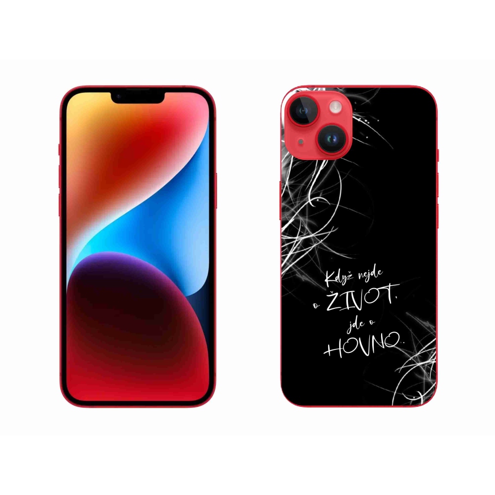 Gelový kryt mmCase na iPhone 14 Plus - vtipný text 16 černé pozadí