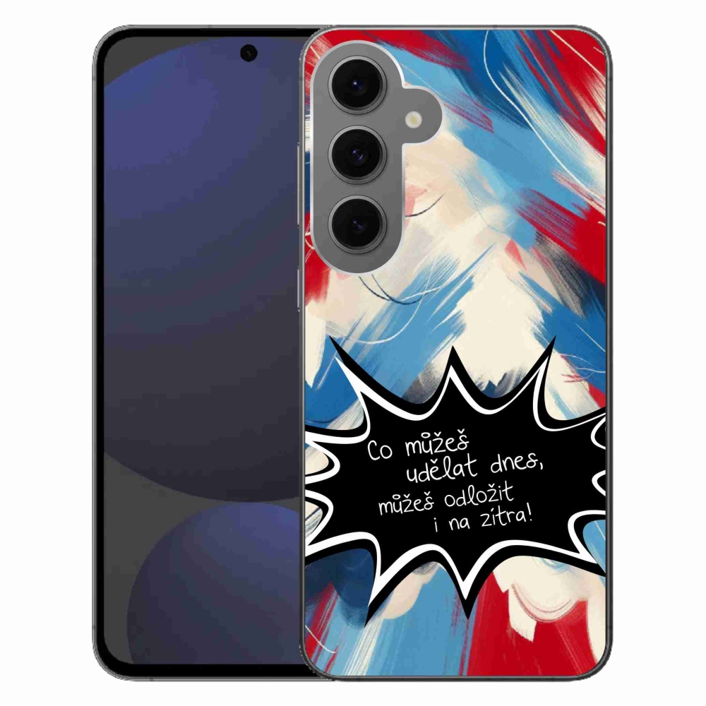Gelový kryt mmCase na Samsung Galaxy S24 FE - vtipný text 9 černé pozadí