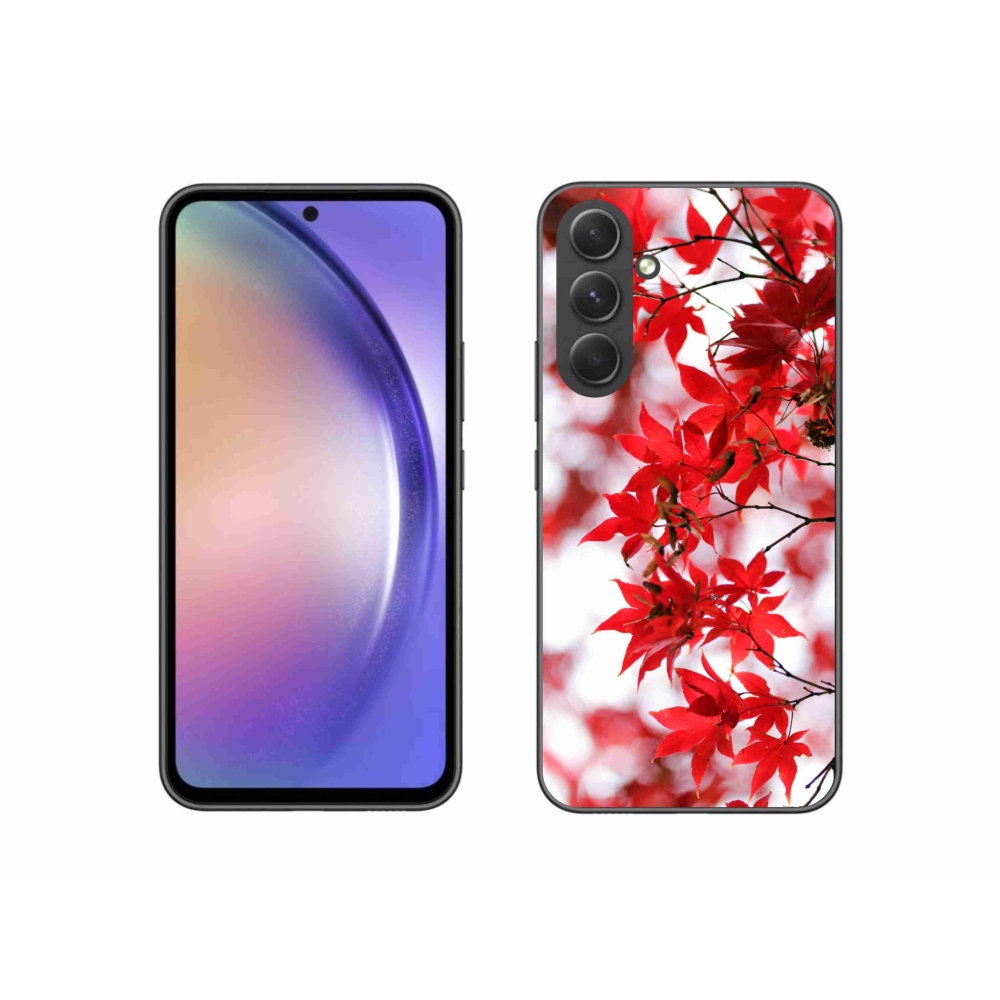 Gelový kryt mmCase na Samsung Galaxy A54 5G - červené listy