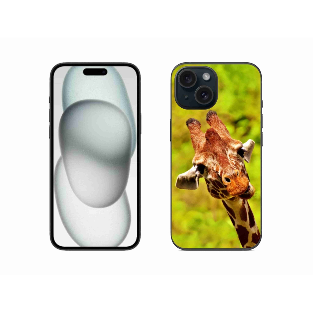 Gelový kryt mmCase na iPhone 15 - žirafa