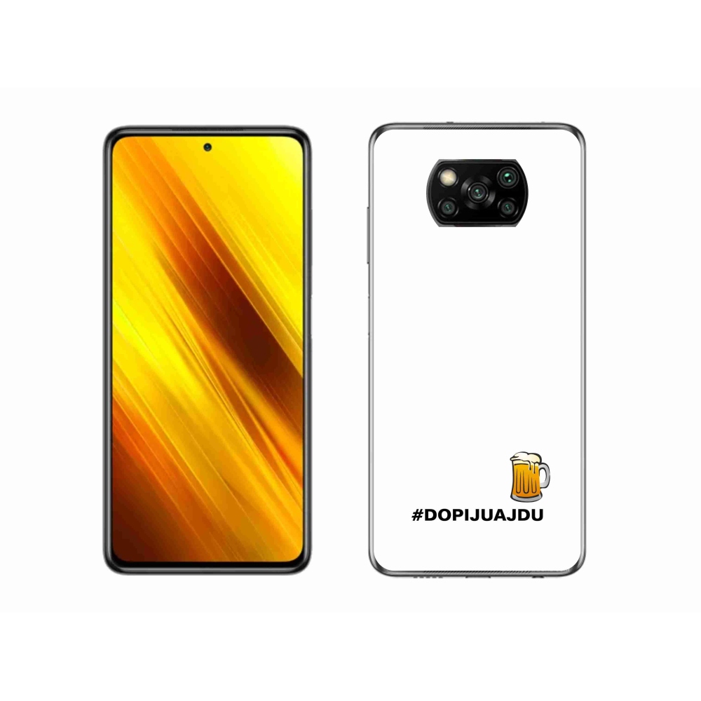 Gelový kryt mmCase na Xiaomi Poco X3 Pro - pivní motiv 1 bílé pozadí