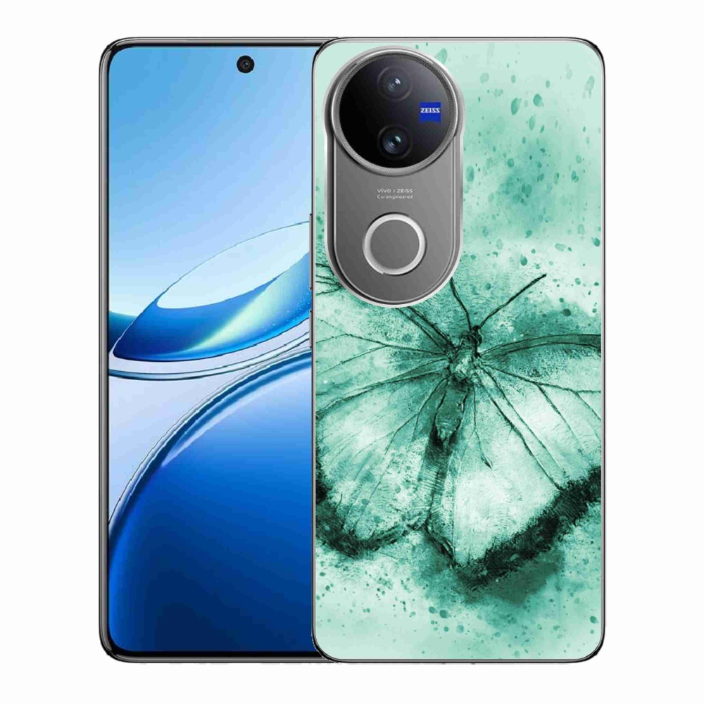 Gelový kryt mmCase na Vivo V50 5G - zelený motýl