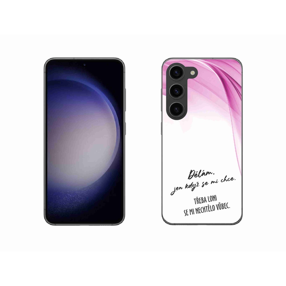 Gelový kryt mmCase na Samsung Galaxy S23 5G - vtipný text 12 bílé pozadí