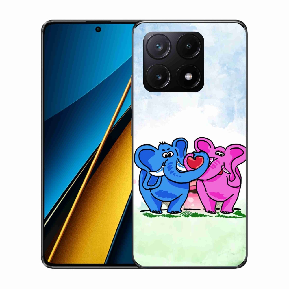 Gelový kryt mmCase na Xiaomi Poco X6 Pro 5G - zamilovaní sloni