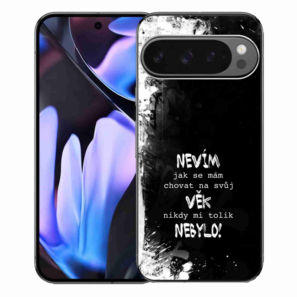 Gelový kryt mmCase na Google Pixel 9 Pro XL - vtipný text 14 černé pozadí