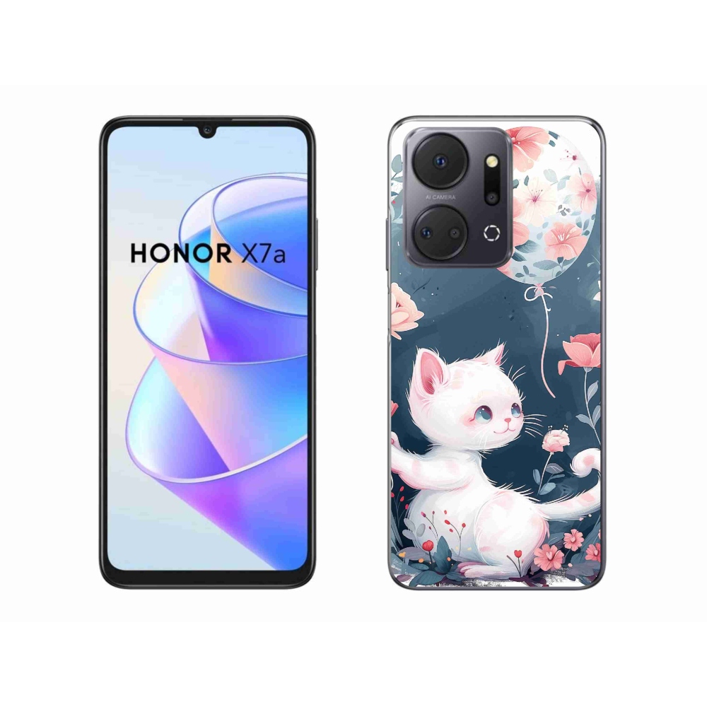 Gelový kryt mmCase na Honor X7a - kotě s balónkem