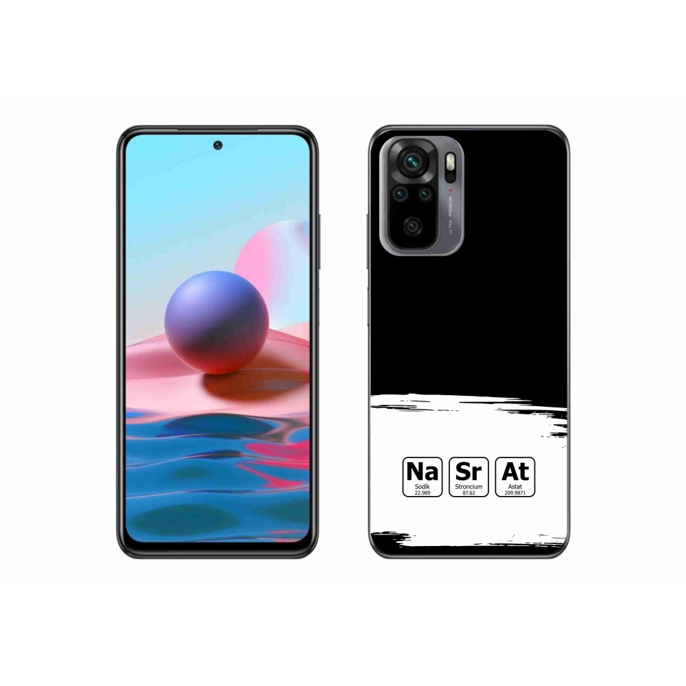 Gelový kryt mmCase na Xiaomi Redmi Note 10S - chemické prvky bíločerné pozadí