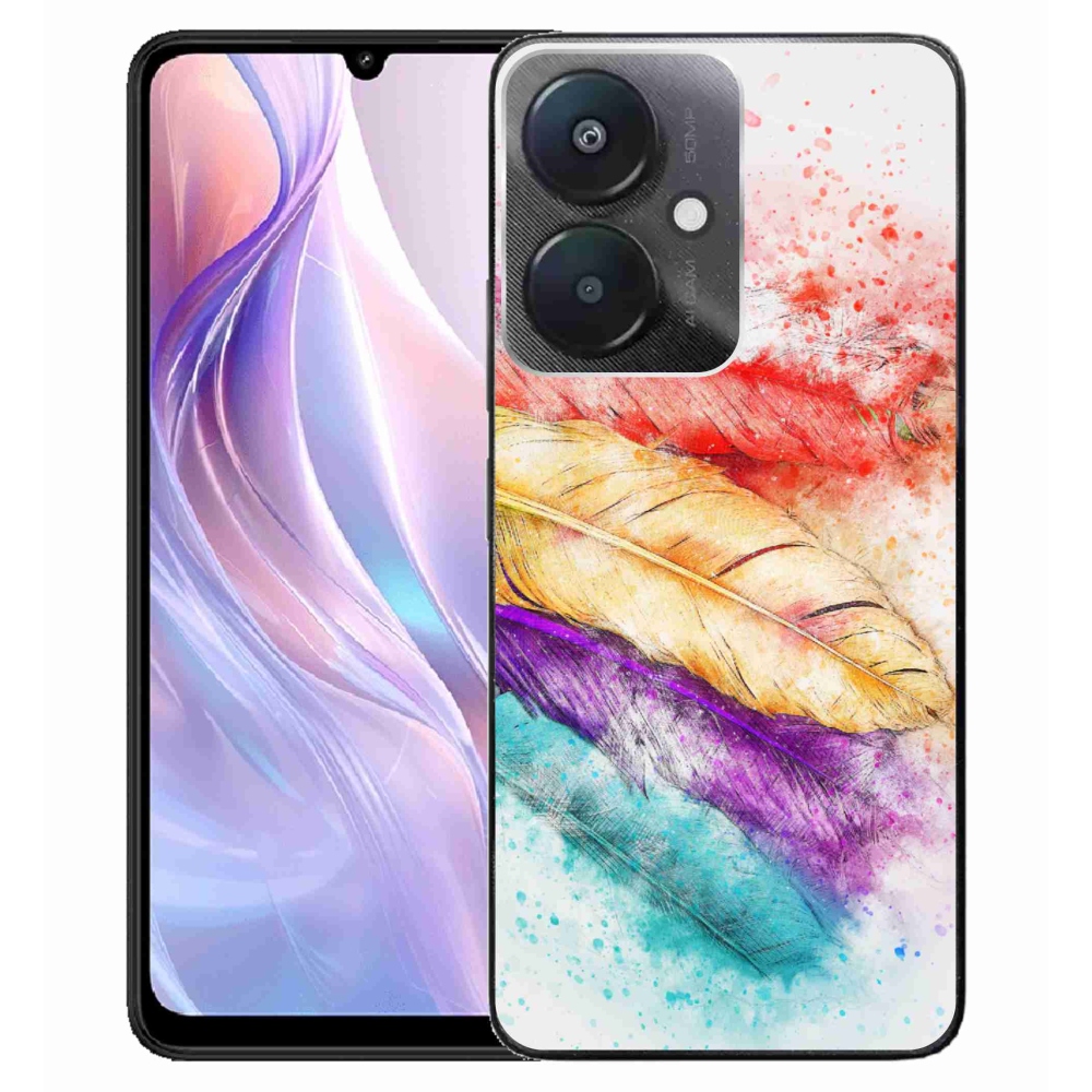 Gelový kryt mmCase na Xiaomi Redmi 13C 5G - barevné peří