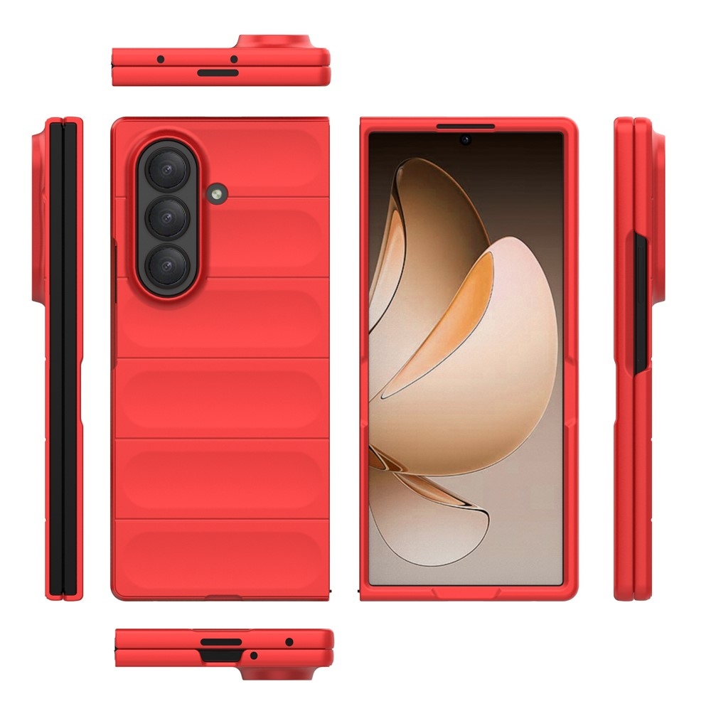 Rugg odolný gelový obal na Samsung Galaxy Z Fold7 5G - červený