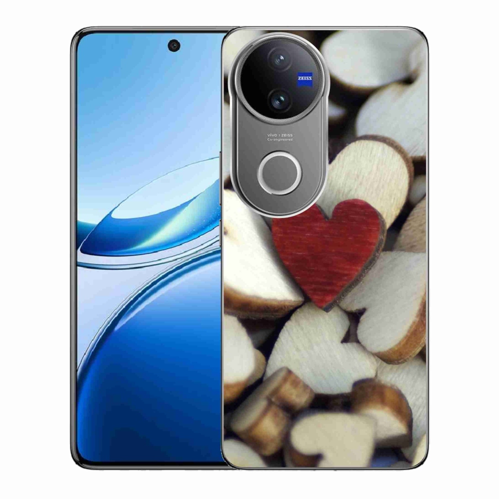 Gelový kryt mmCase na Vivo V50 5G - gravírované červené srdce 