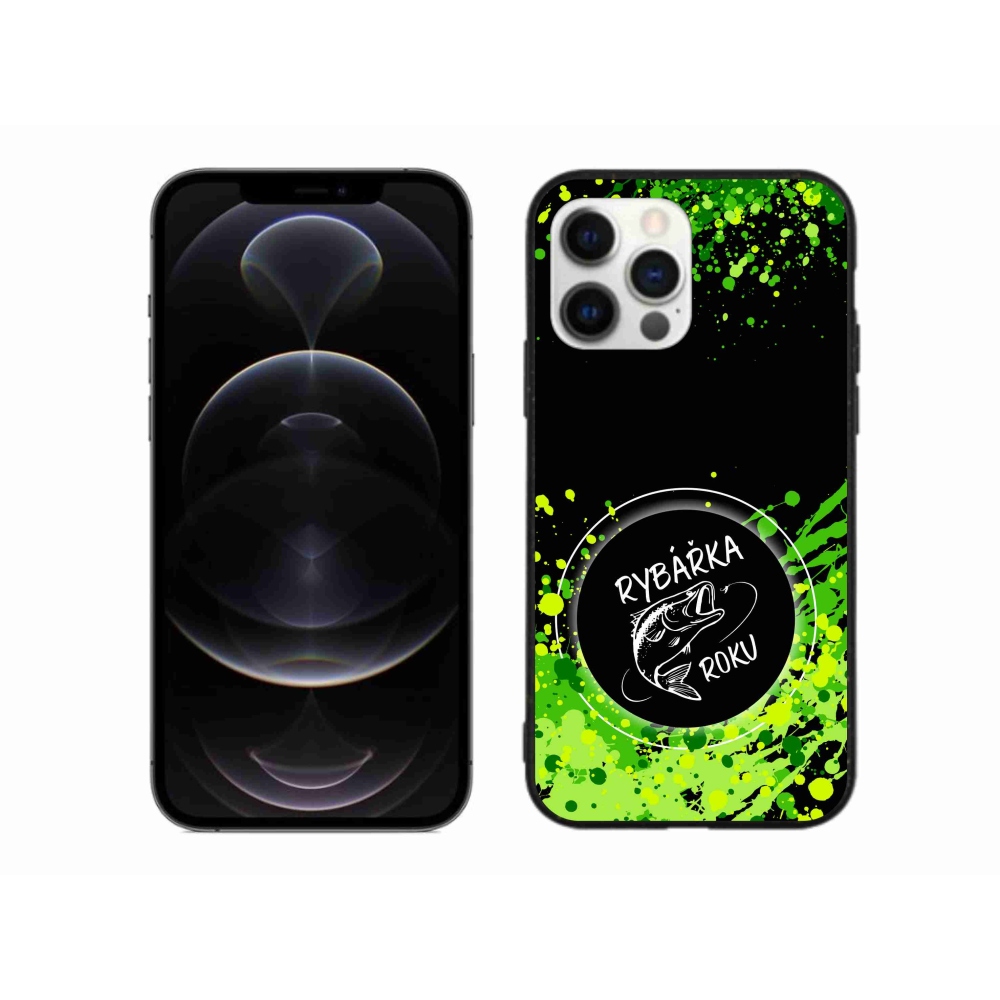Gelový kryt mmCase na iPhone 12 Pro Max - rybářka roku černé pozadí