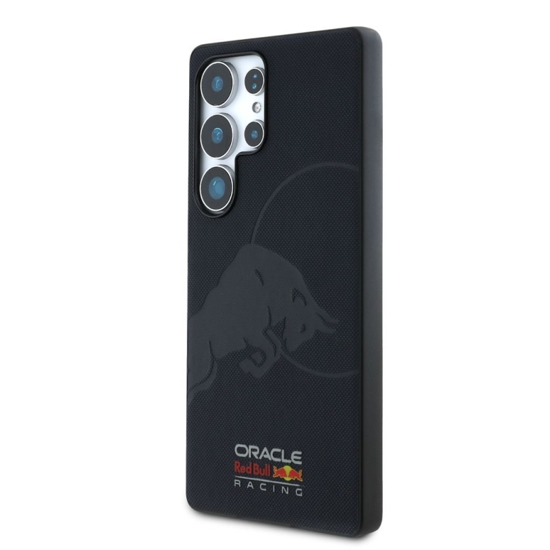 Red Bull Leather Meshed Debossed Logo MagSafe Zadní Kryt pro Samsung Galaxy S25 Ultra Navy