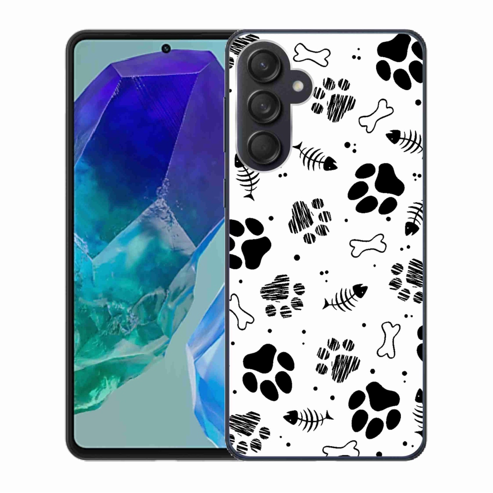 Gelový kryt mmCase na Samsung Galaxy M55 5G - psí tlapky 1