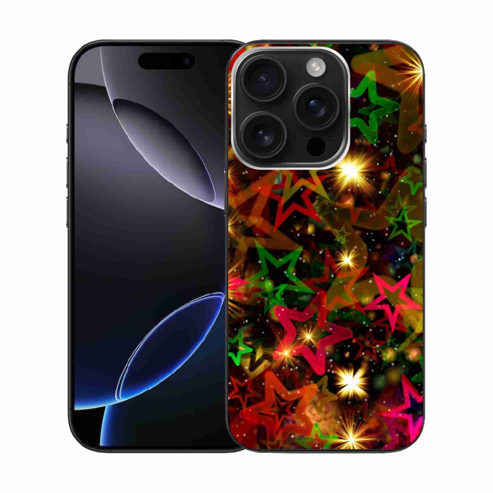 Gelový kryt mmCase na iPhone 16 Pro - barevné hvězdičky