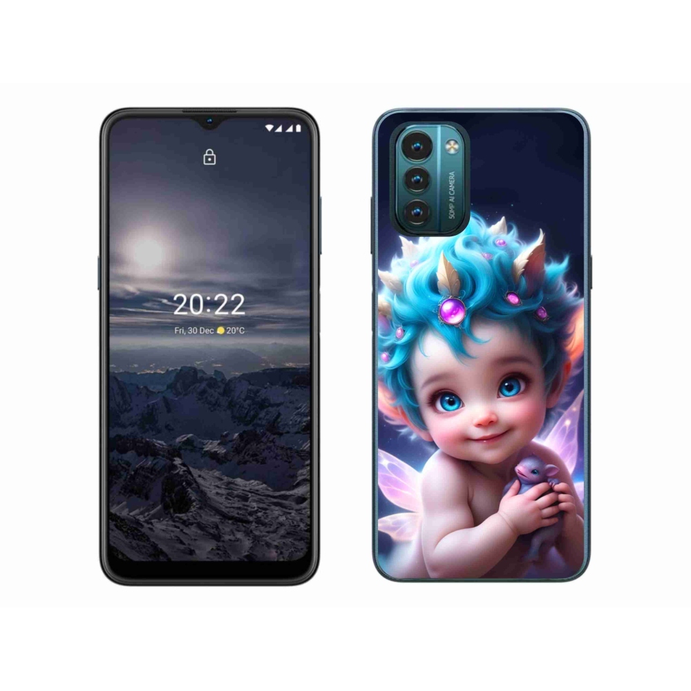 Gelový kryt mmCase na Nokia G11/G21 - dítě s motýlími křídly