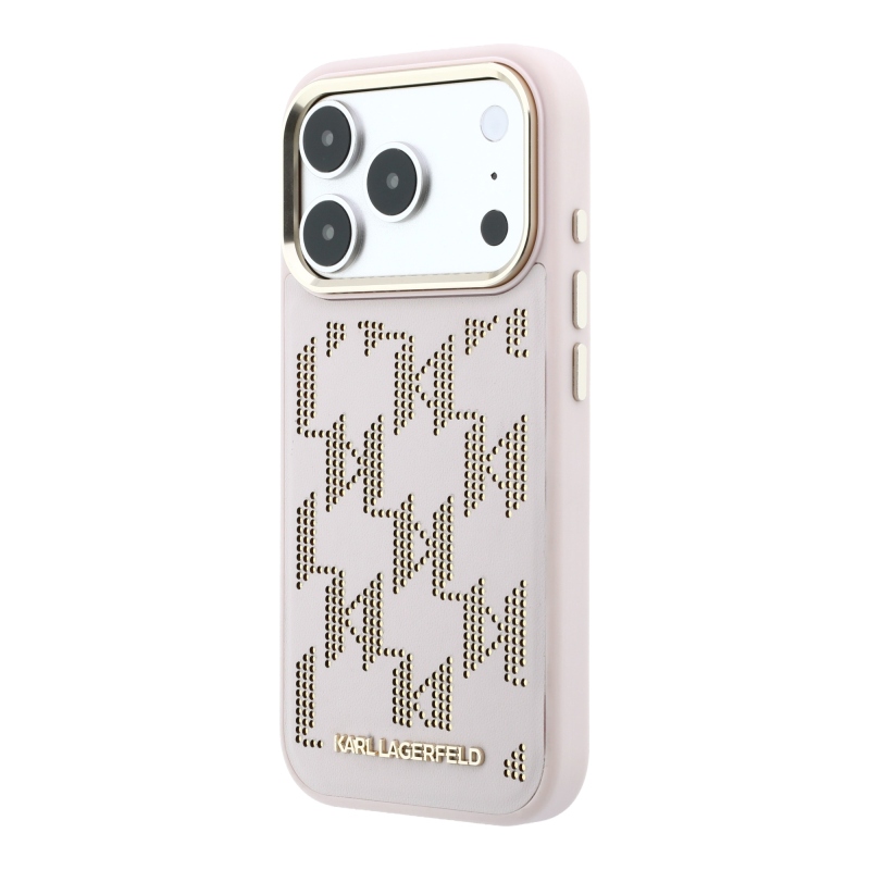 Karl Lagerfeld PU Perforated Monogram MagSafe Zadní Kryt pro iPhone 17 Pro Max Pink