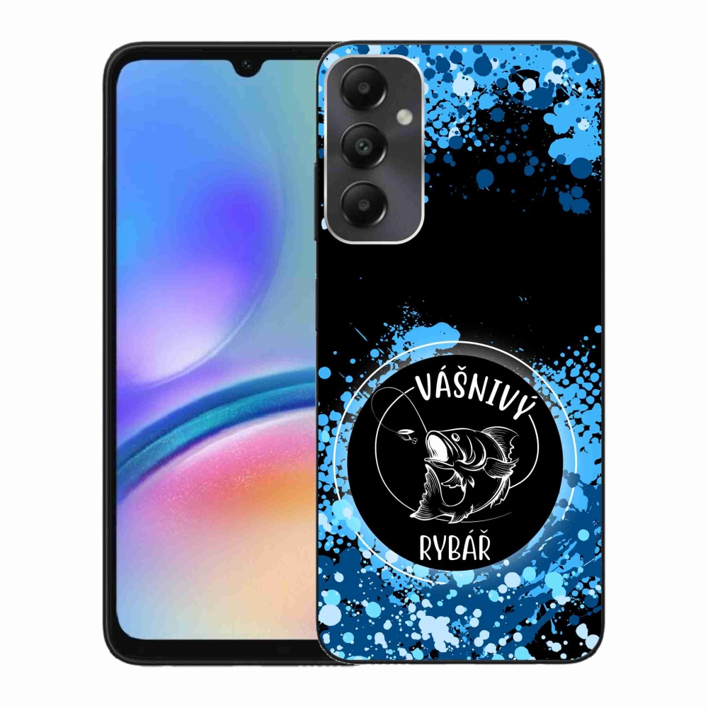Gelový kryt mmCase na Samsung Galaxy A05s - vášnivý rybář černé pozadí