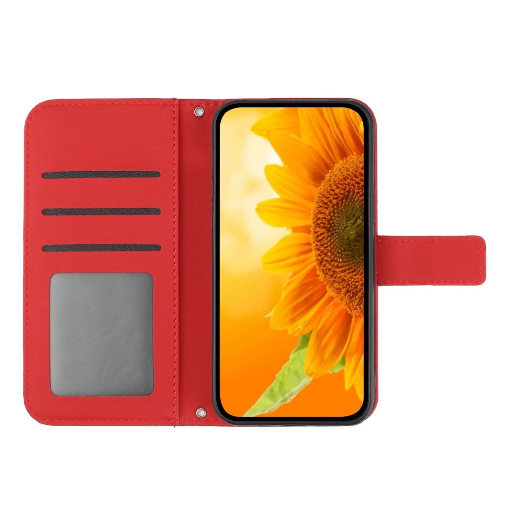 Sunflower knížkové pouzdro na Vivo X80 Lite - červené