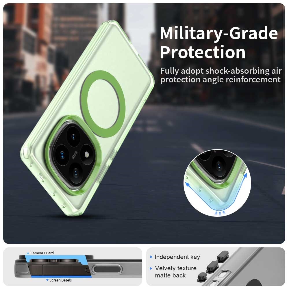 Candy gelový obal s MagSafe na Xiaomi Redmi Note 14 Pro 5G/Poco X7 5G - zelený