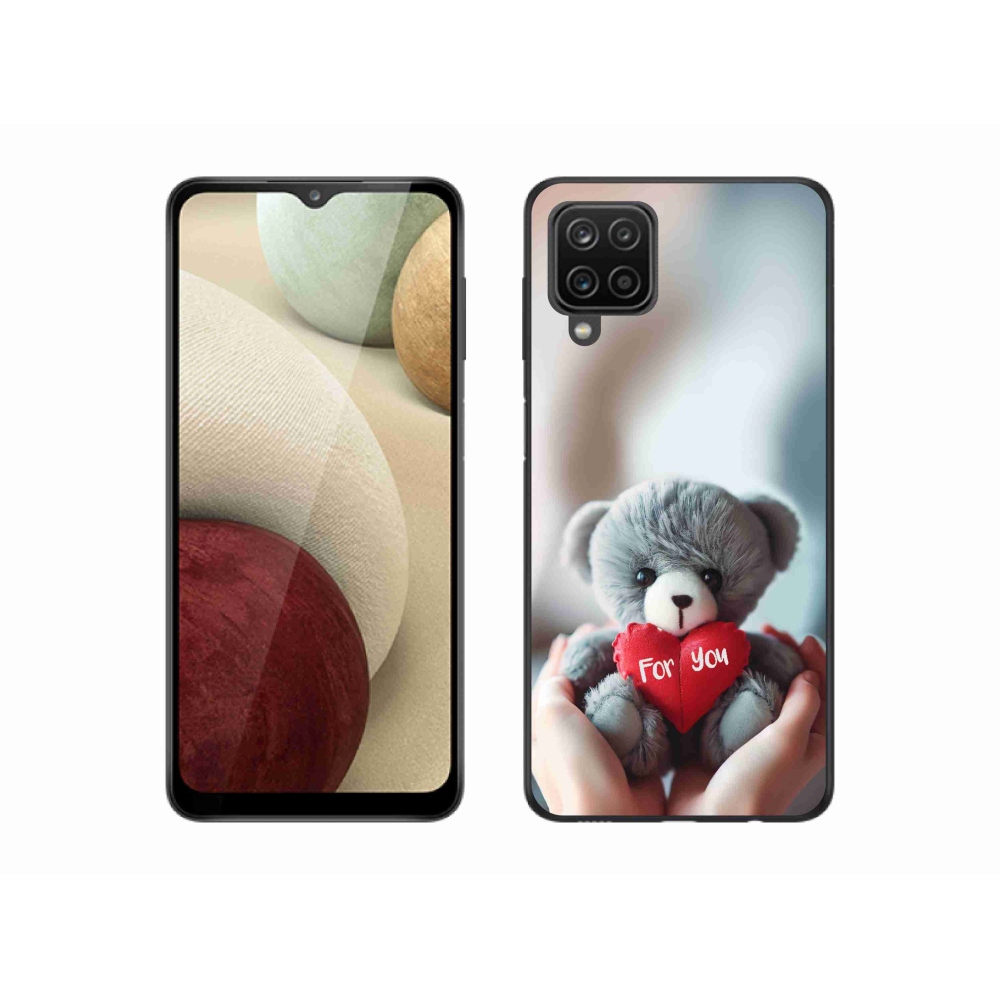 Gelový kryt mmCase na Samsung Galaxy A12 - medvídek pro zamilované