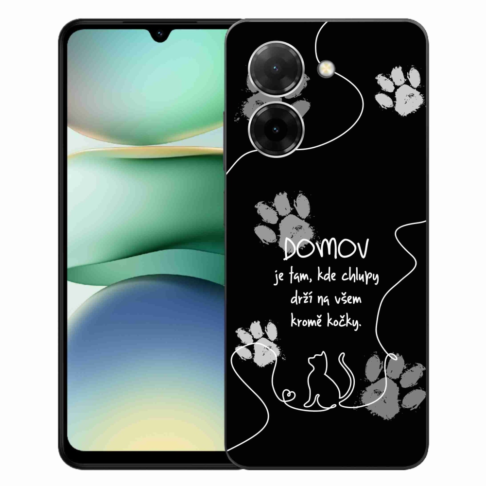 Gelový kryt mmCase na Xiaomi Redmi A5 (173.45x79.35x8.45mm) - kočičí motiv černé pozadí