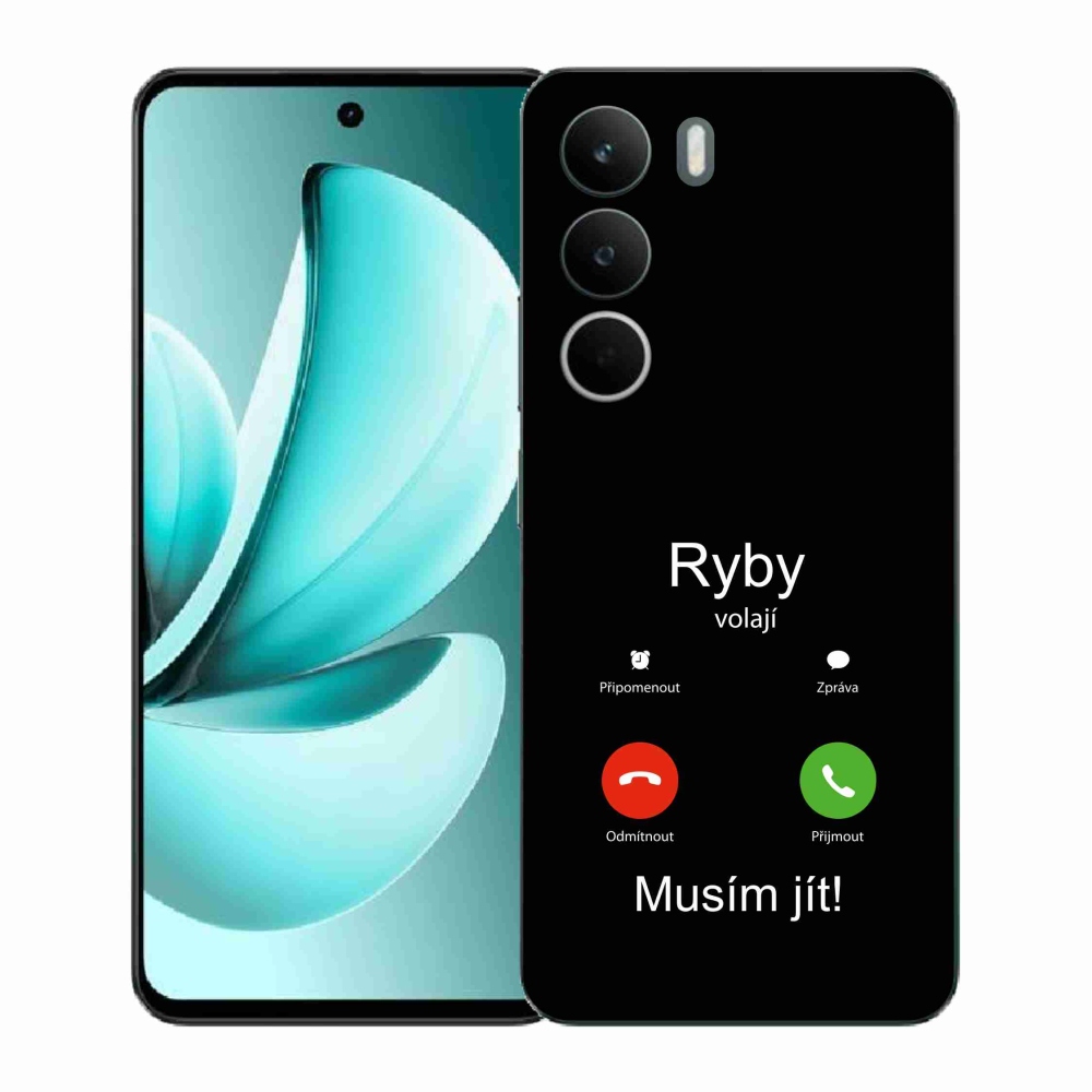 Gelový kryt mmCase na Realme C71 - ryby volají černé pozadí
