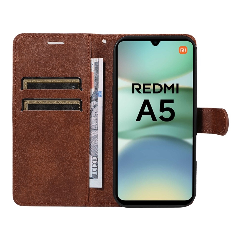 Wallet knížkové pouzdro na Xiaomi Redmi A5 (173.45x79.35x8.45mm) - hnědé