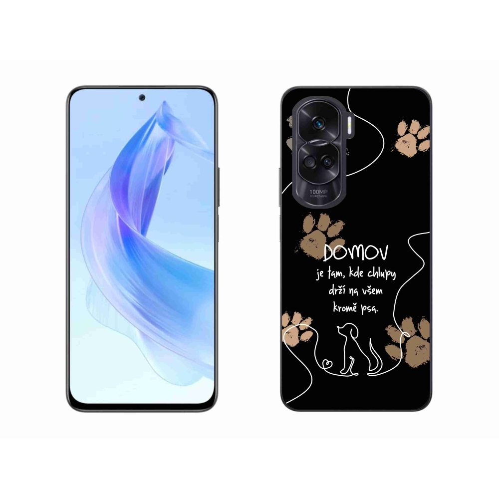 Gelový kryt mmCase na Honor 90 Lite - psí motiv černé pozadí