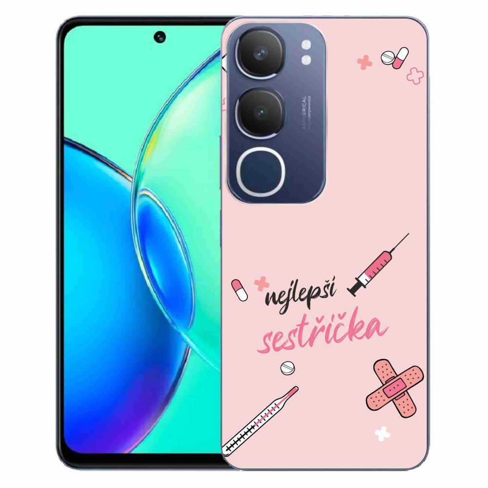 Gelový kryt mmCase na Vivo Y19s - nejlepší sestřička růžové pozadí