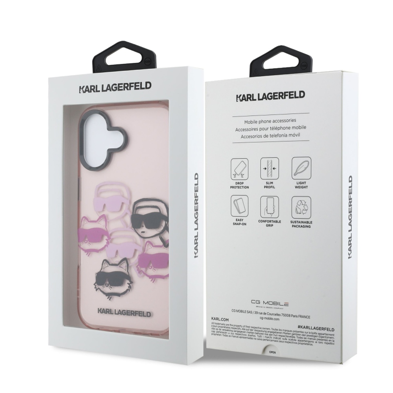Karl Lagerfeld IML Multi K&CH Heads Zadní Kryt pro iPhone 17 Pink