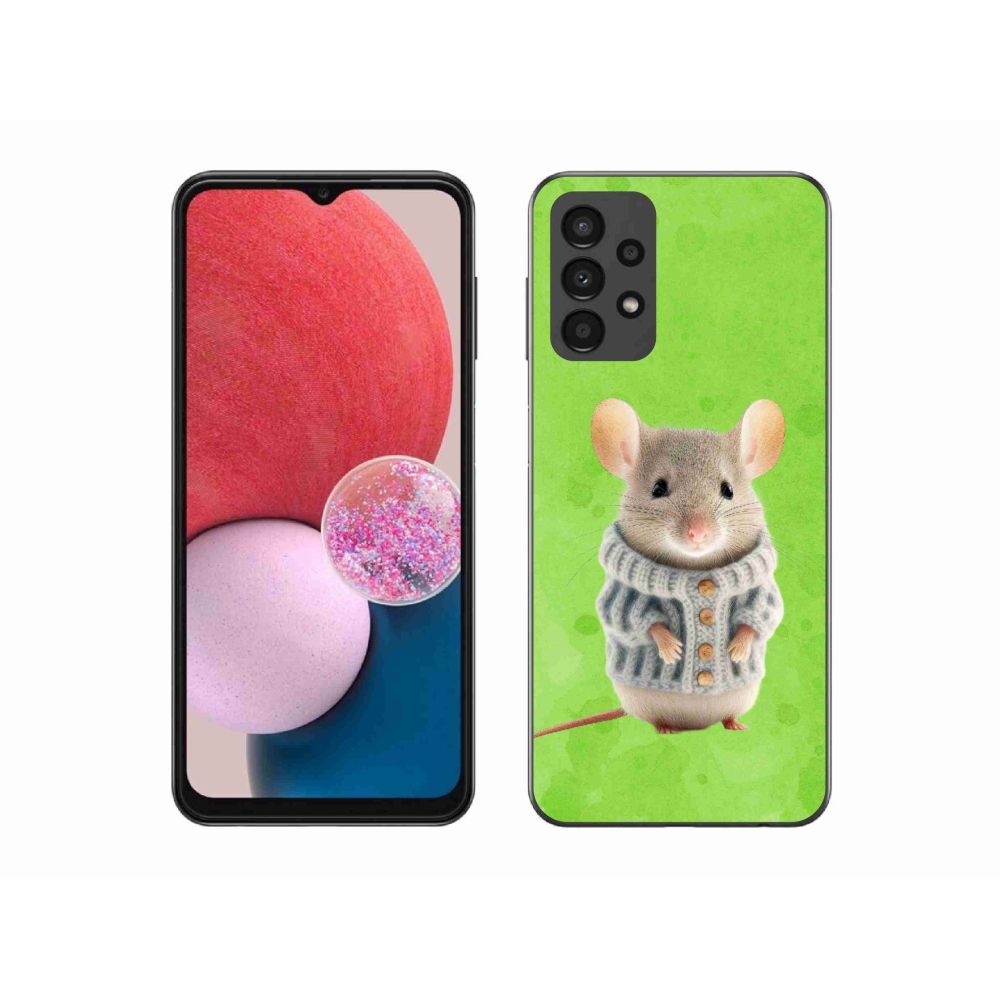 Gelový kryt mmCase na Samsung Galaxy A13 4G - myška ve svetru