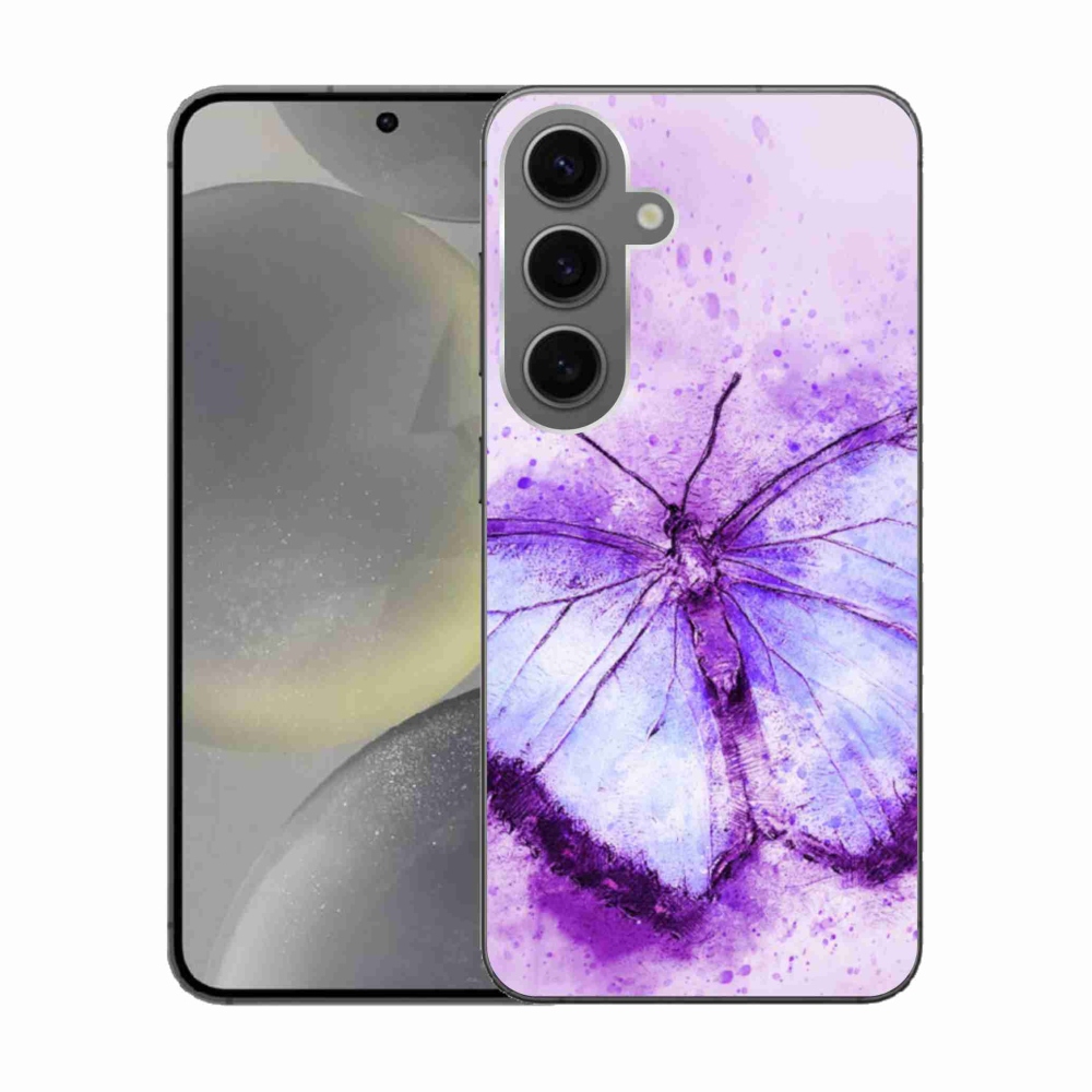 Gelový kryt mmCase na Samsung Galaxy S24 - fialový motýl