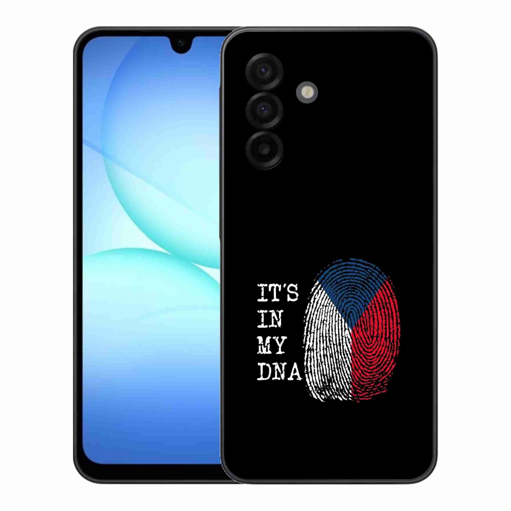 Gelový kryt mmCase na Samsung Galaxy A17 4G/5G - vlajka otisk prstu černé pozadí
