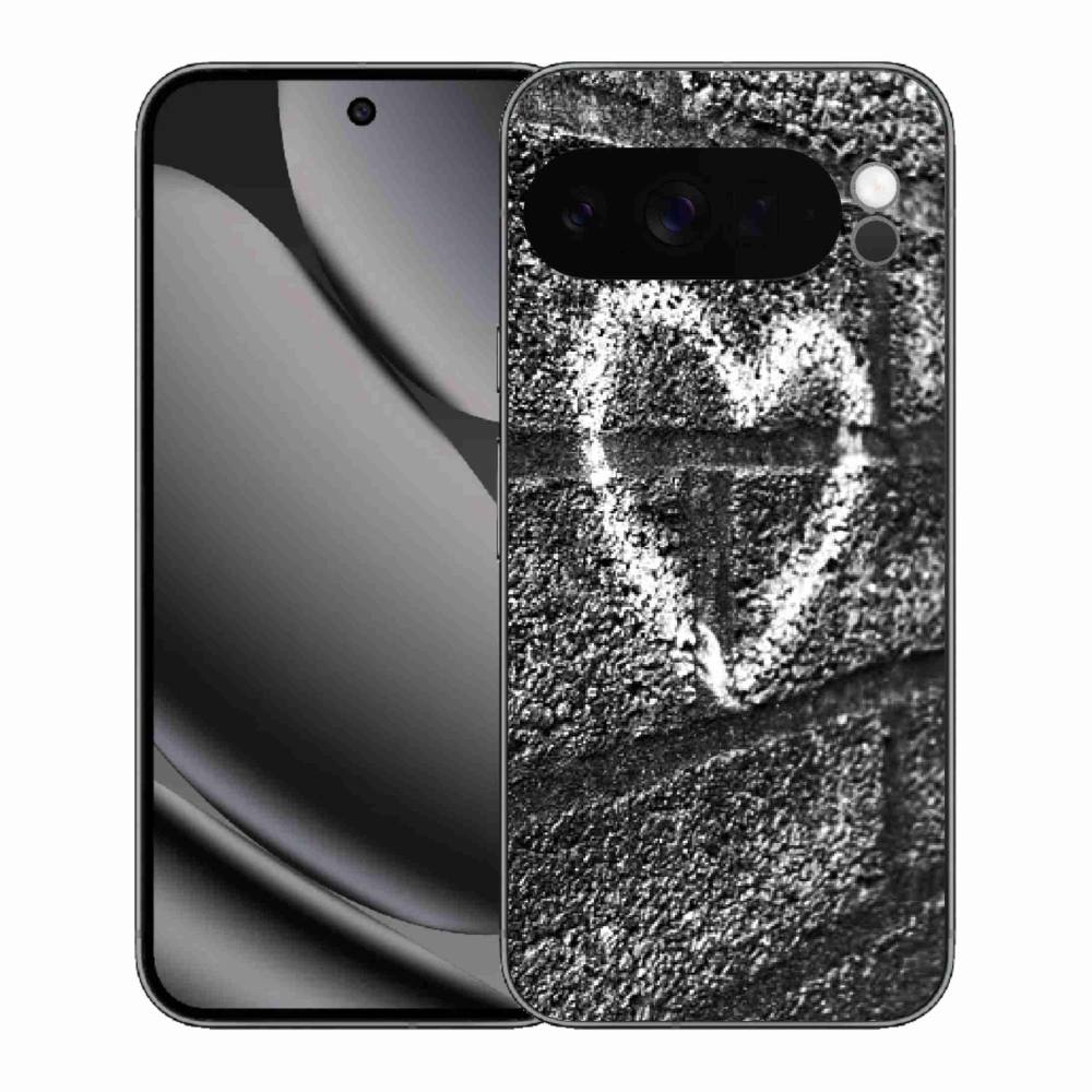 Gelový kryt mmCase na Google Pixel 10 Pro XL - srdce na zdi