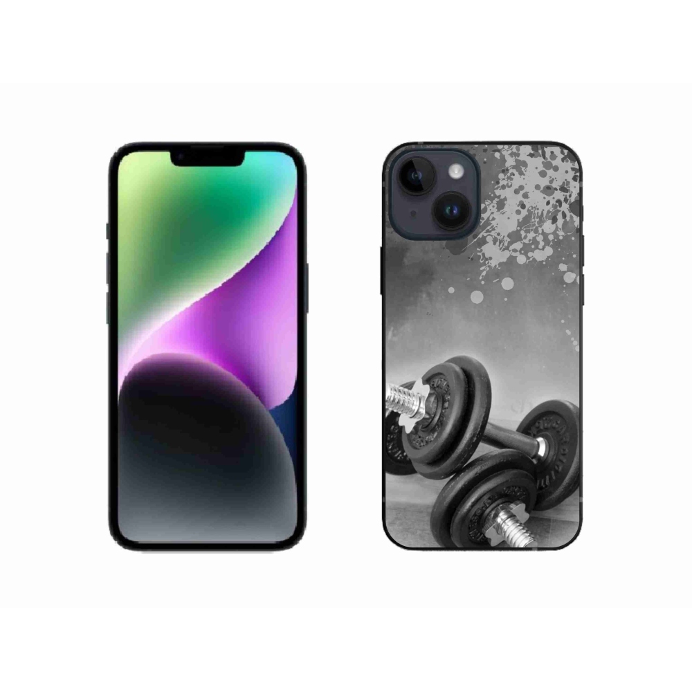 Gelový kryt mmCase na iPhone 14 - činky 1