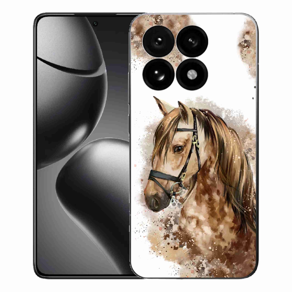 Gelový kryt mmCase na Xiaomi 15T - hnědý kreslený kůň
