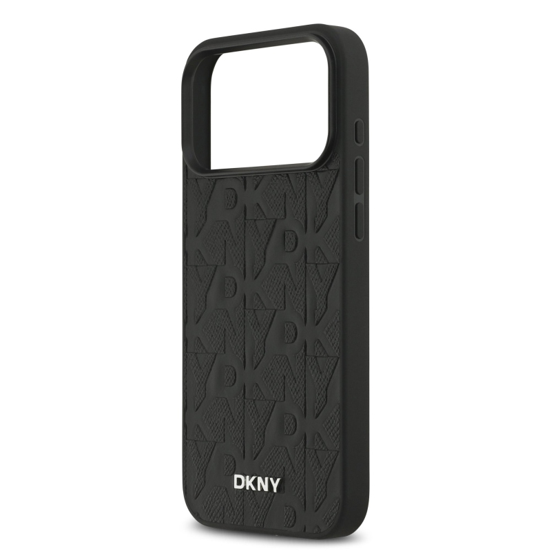 DKNY PU Leather Grid Pattern Magsafe Zadní Kryt pro iPhone 17 Pro Max Black