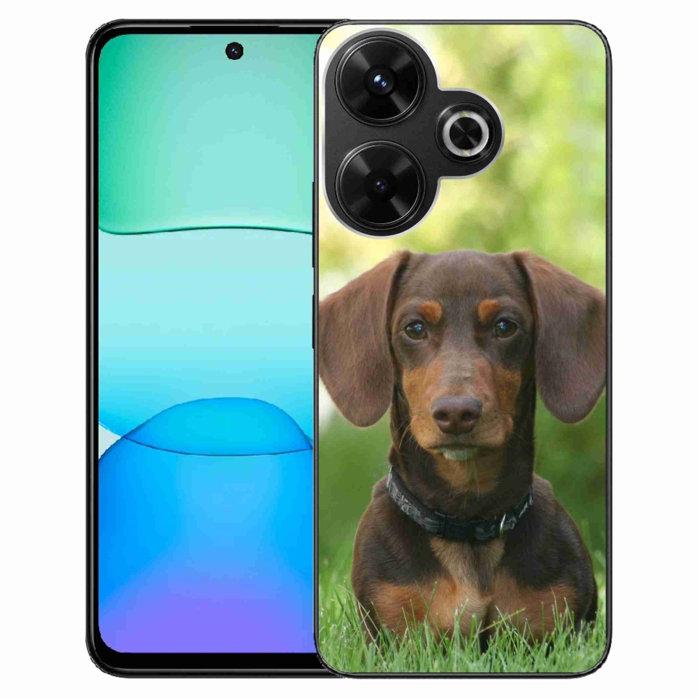 Gelový obal mmCase na Xiaomi Redmi 13 4G/Poco M6 4G - hnědý jezevčík