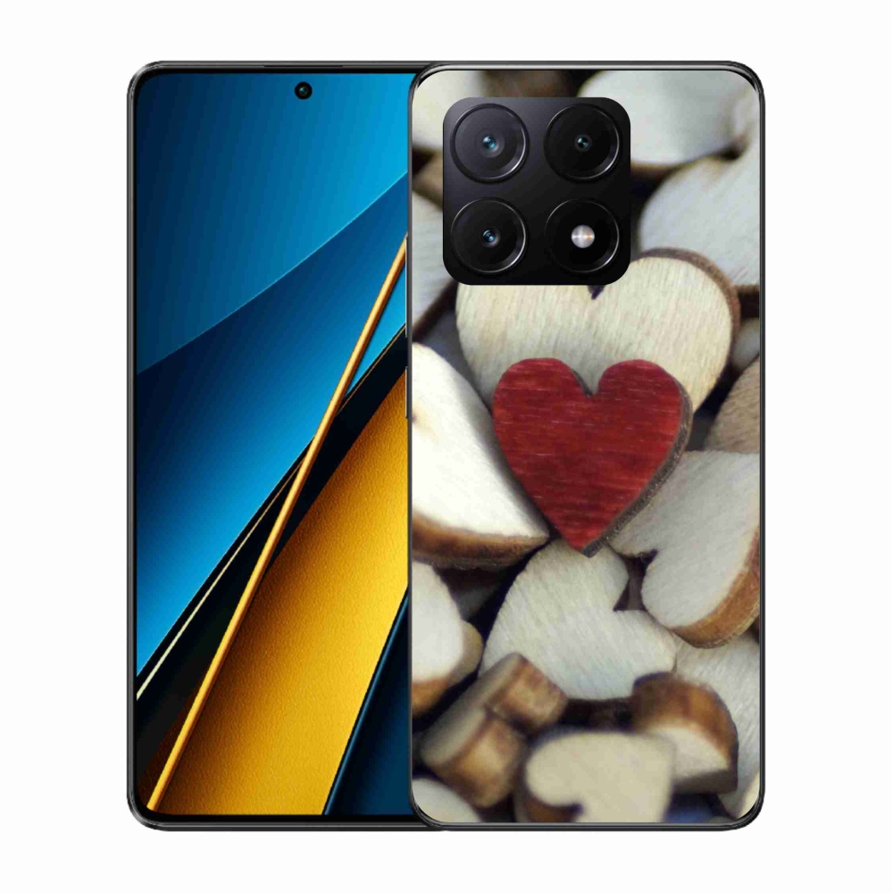 Gelový kryt mmCase na Xiaomi Poco X6 Pro 5G - gravírované červené srdce 